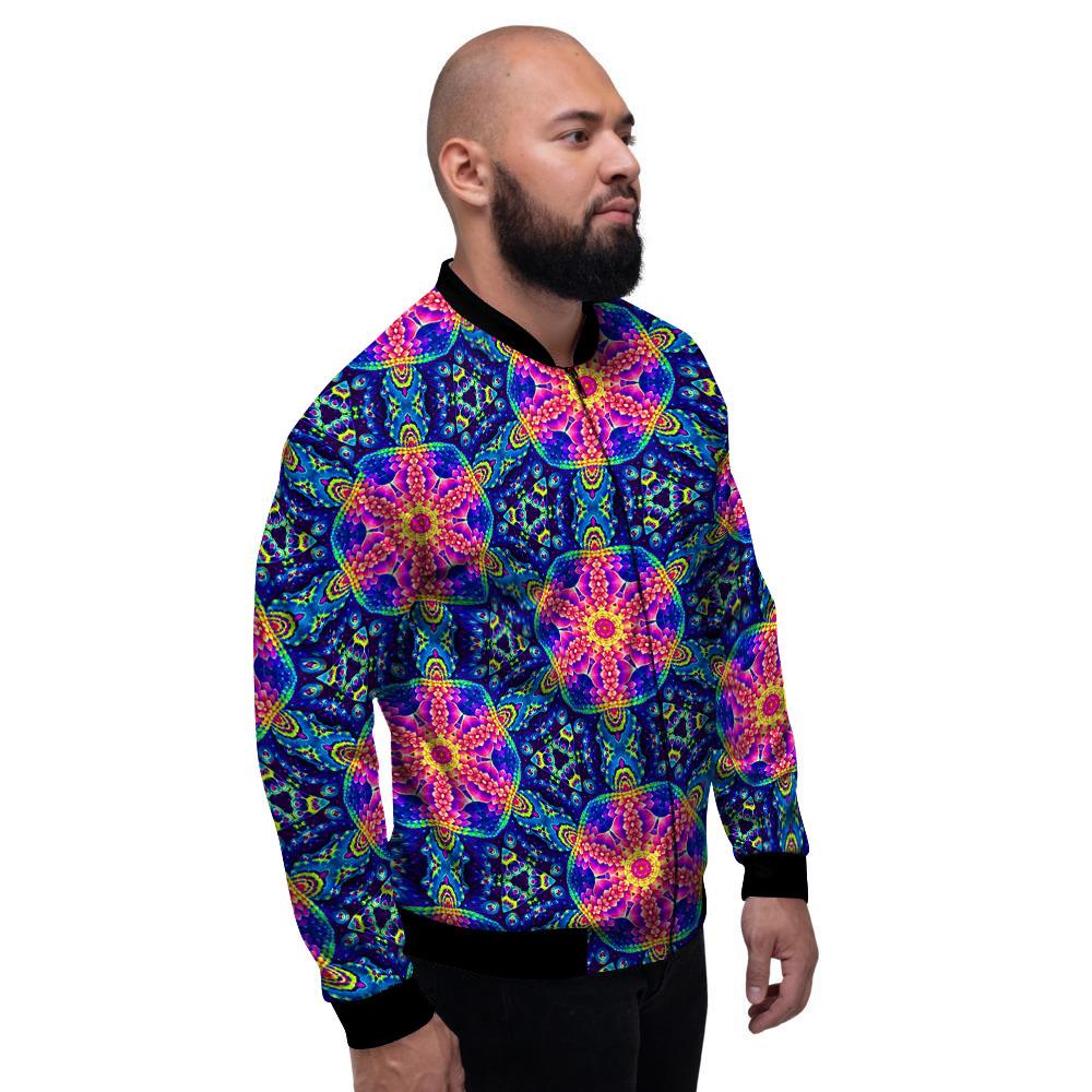 Kaleidoscope Psychedelic Print Pattern Men's Bomber Jacket-grizzshop