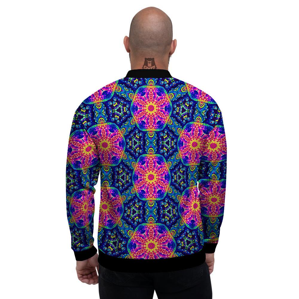 Kaleidoscope Psychedelic Print Pattern Men's Bomber Jacket-grizzshop