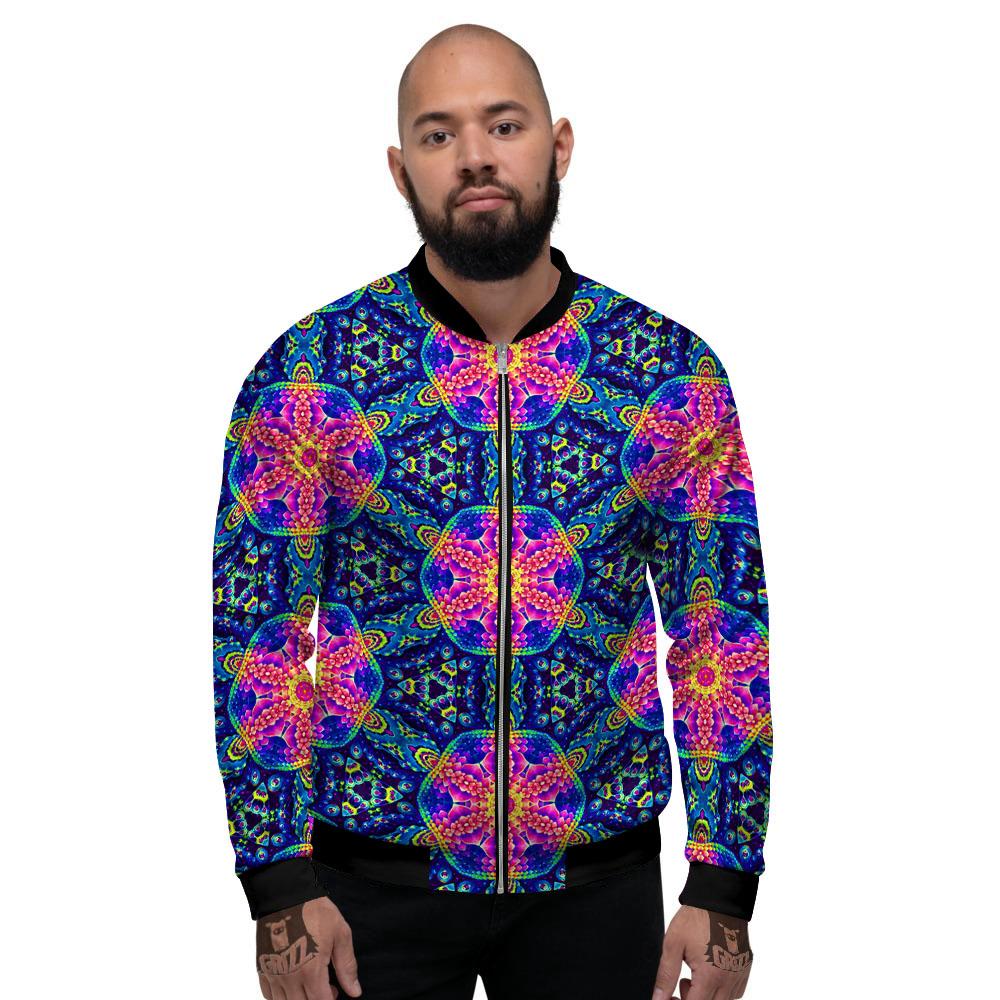 Kaleidoscope Psychedelic Print Pattern Men's Bomber Jacket-grizzshop