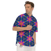 Kaleidoscope Psychedelic Print Pattern Men's Short Sleeve Shirts-grizzshop