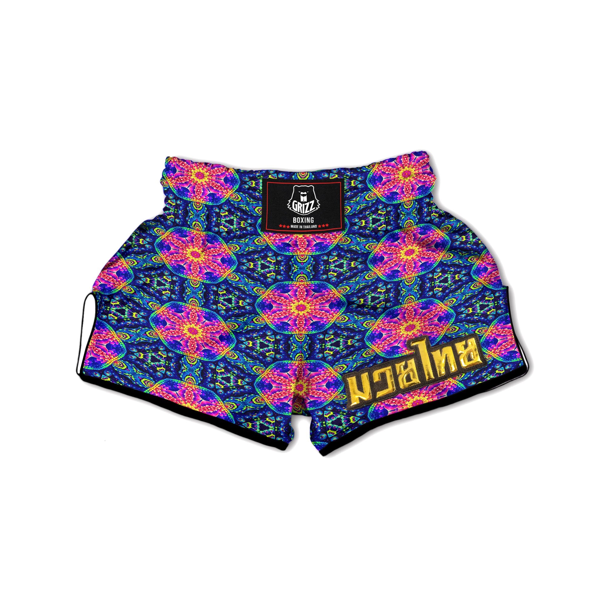 Kaleidoscope Psychedelic Print Pattern Muay Thai Boxing Shorts-grizzshop