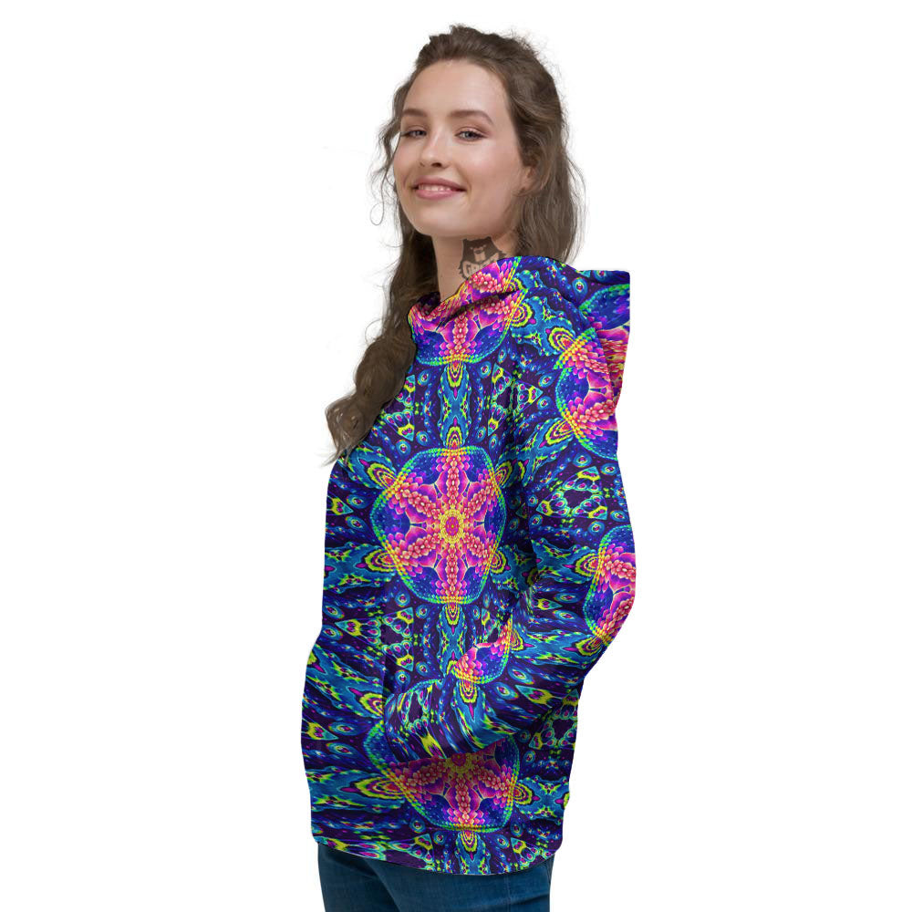 Kaleidoscope Psychedelic Print Pattern Women's Hoodie-grizzshop