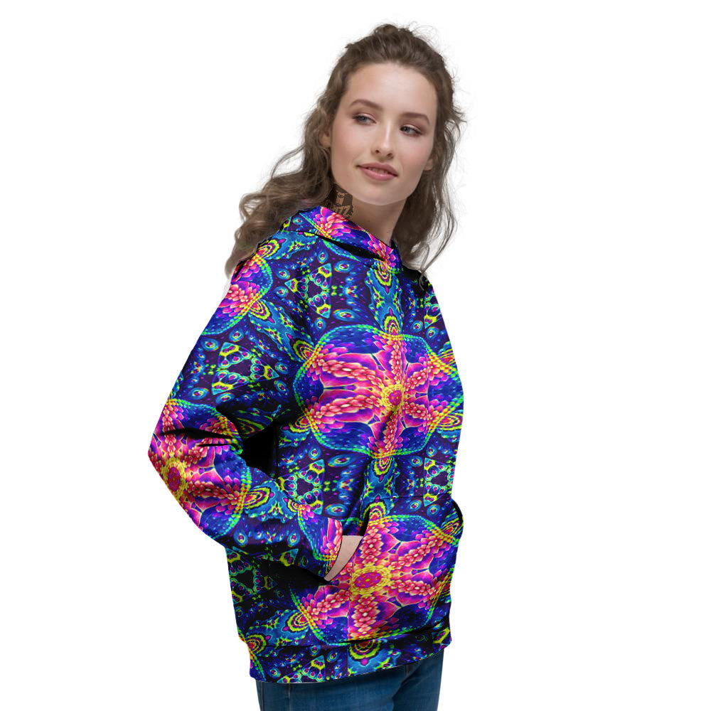 Kaleidoscope Psychedelic Print Pattern Women's Hoodie-grizzshop