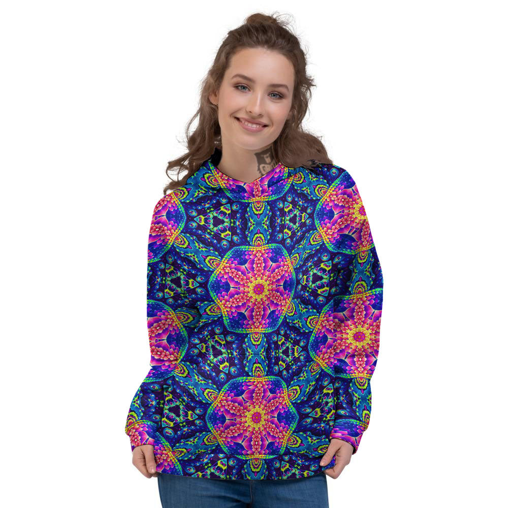 Kaleidoscope Psychedelic Print Pattern Women's Hoodie-grizzshop