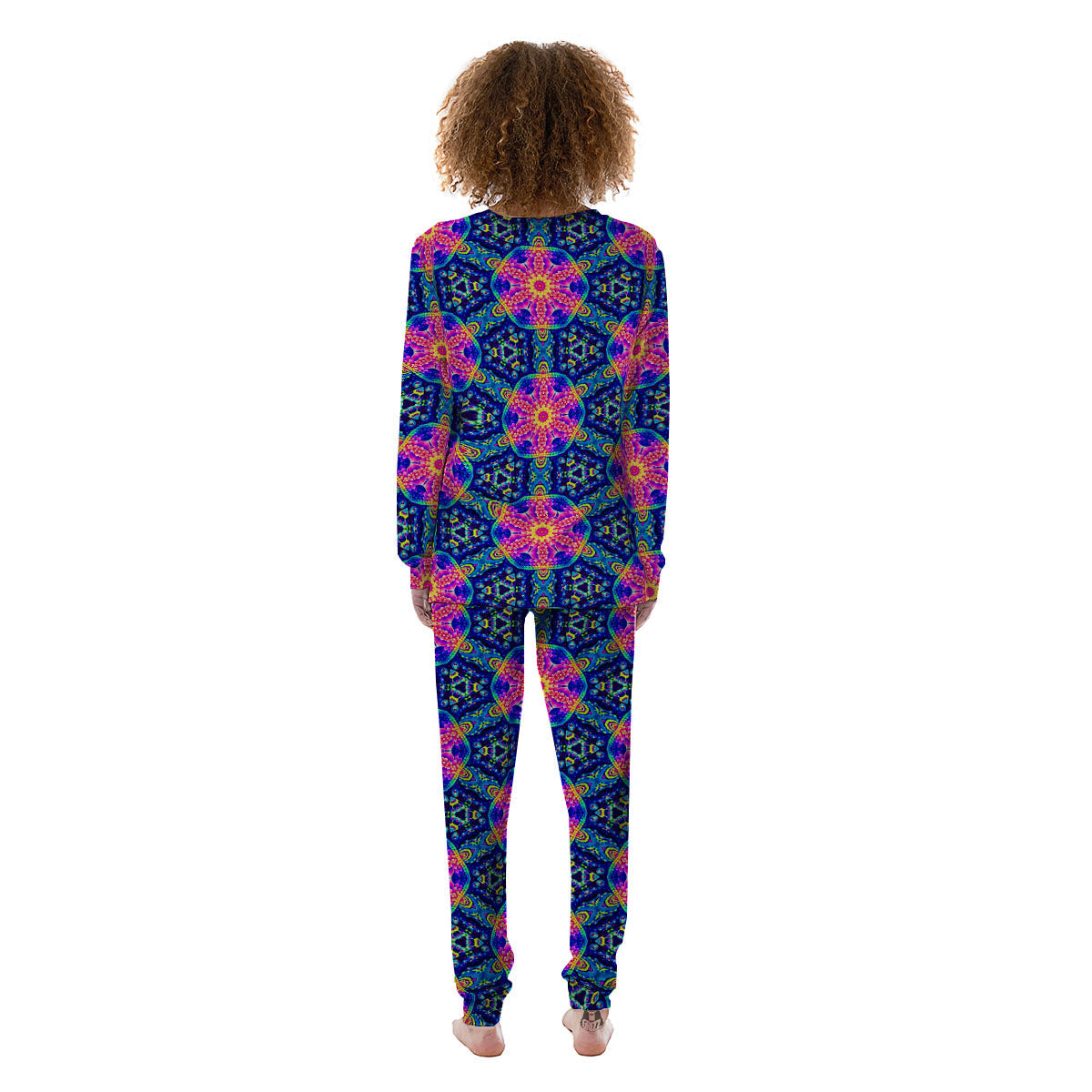 Kaleidoscope Psychedelic Print Pattern Women's Pajamas-grizzshop