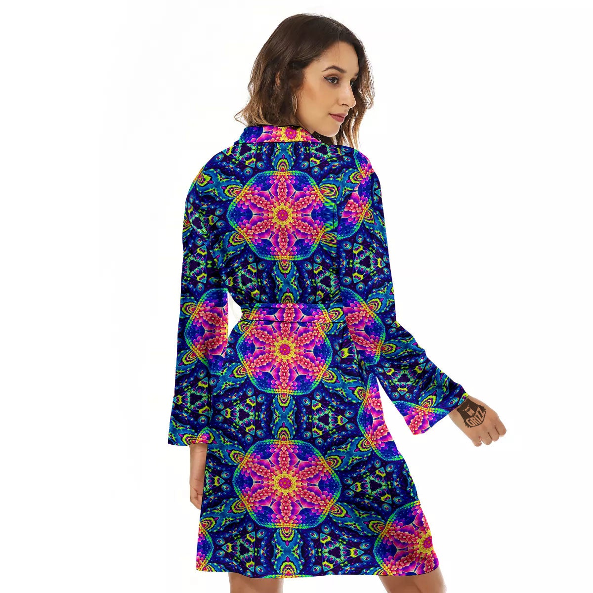 Kaleidoscope Psychedelic Print Pattern Women's Robe-grizzshop