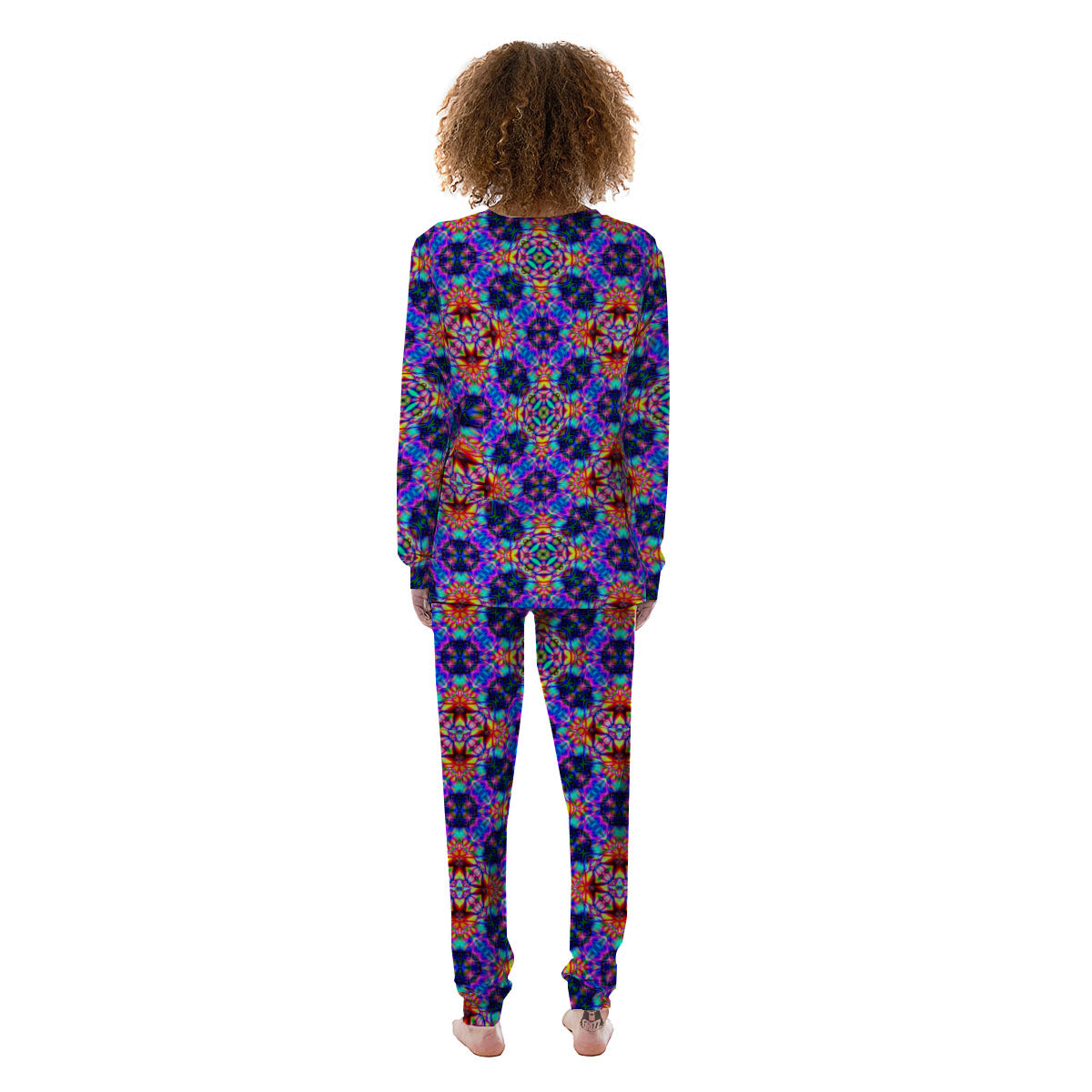 Kaleidoscope Rainbow Print Pattern Women's Pajamas-grizzshop