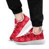 Kaleidoscope Red Print Pattern White Athletic Shoes-grizzshop