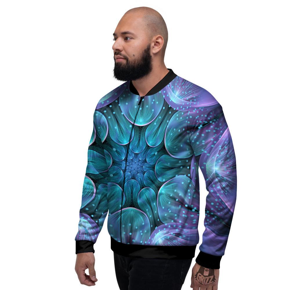 Kaleidoscope Sparkle Print Men's Bomber Jacket-grizzshop