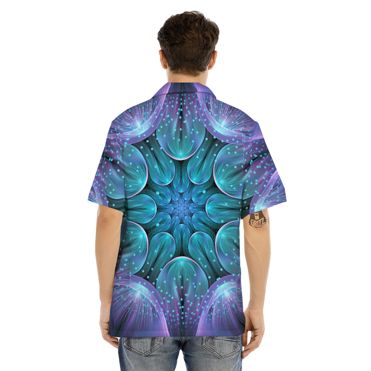 Kaleidoscope Sparkle Print Men's Hawaiian Shirt-grizzshop