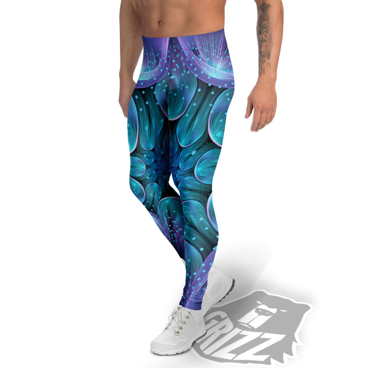 Kaleidoscope Sparkle Print Men's Leggings-grizzshop
