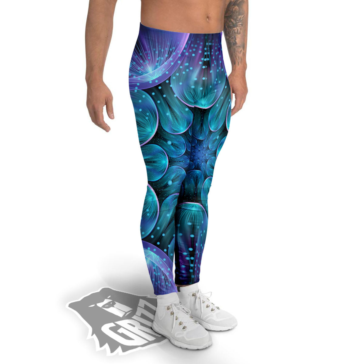 Kaleidoscope Sparkle Print Men's Leggings-grizzshop