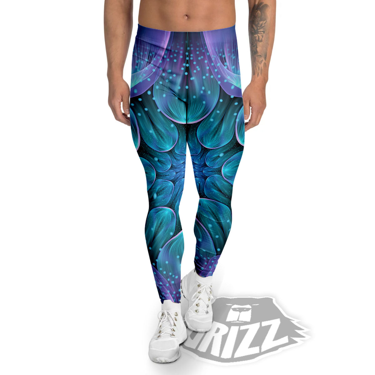 Kaleidoscope Sparkle Print Men's Leggings-grizzshop