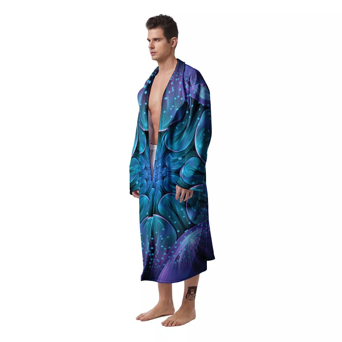 Kaleidoscope Sparkle Print Men's Robe-grizzshop