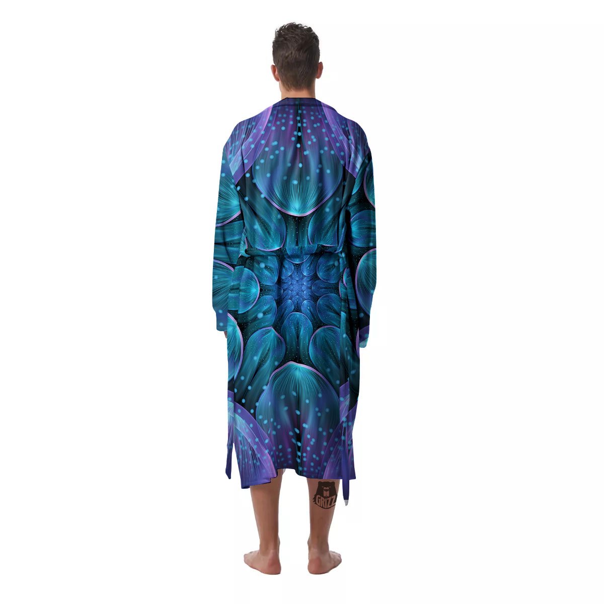 Kaleidoscope Sparkle Print Men's Robe-grizzshop