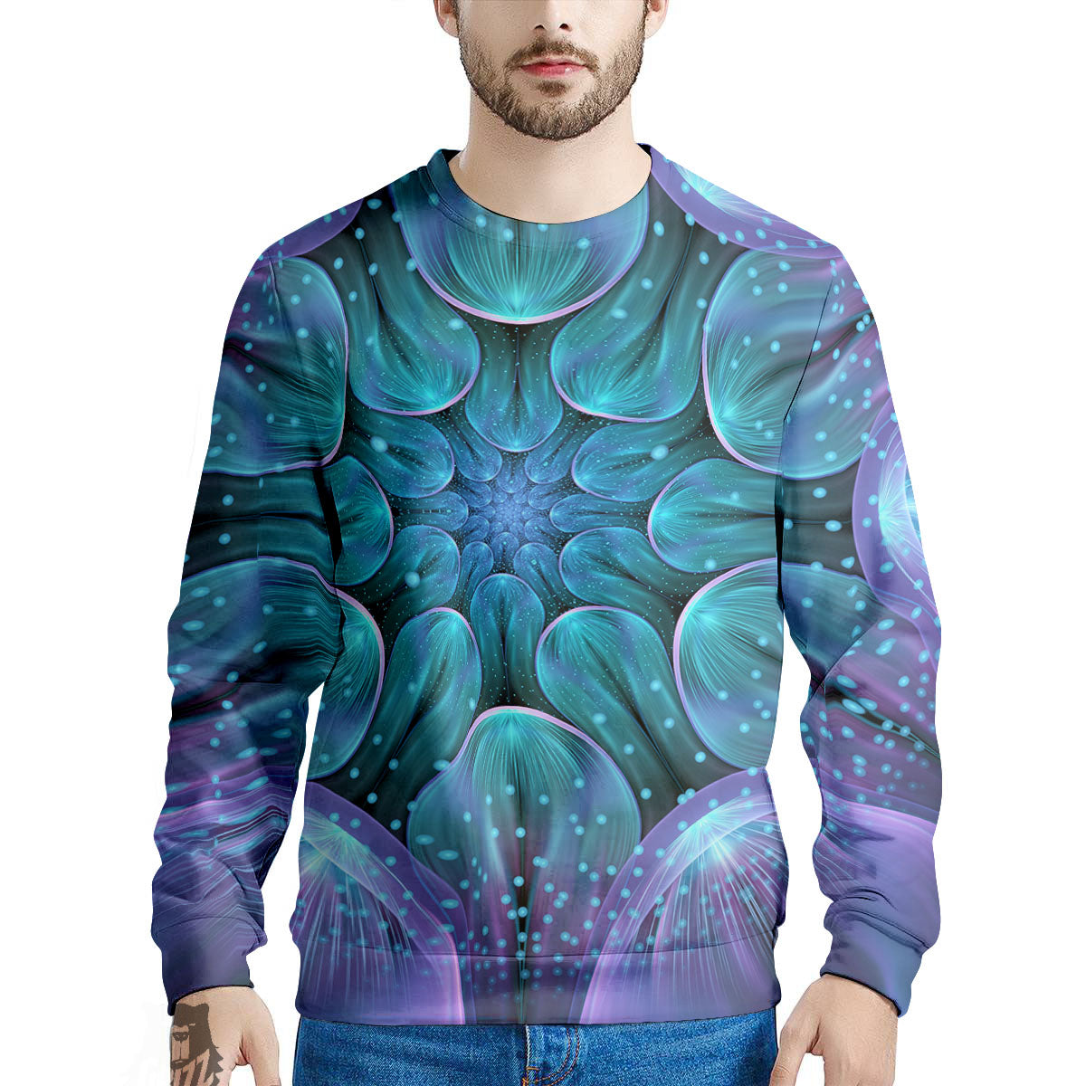 Kaleidoscope Sparkle Print Men's Sweatshirt-grizzshop