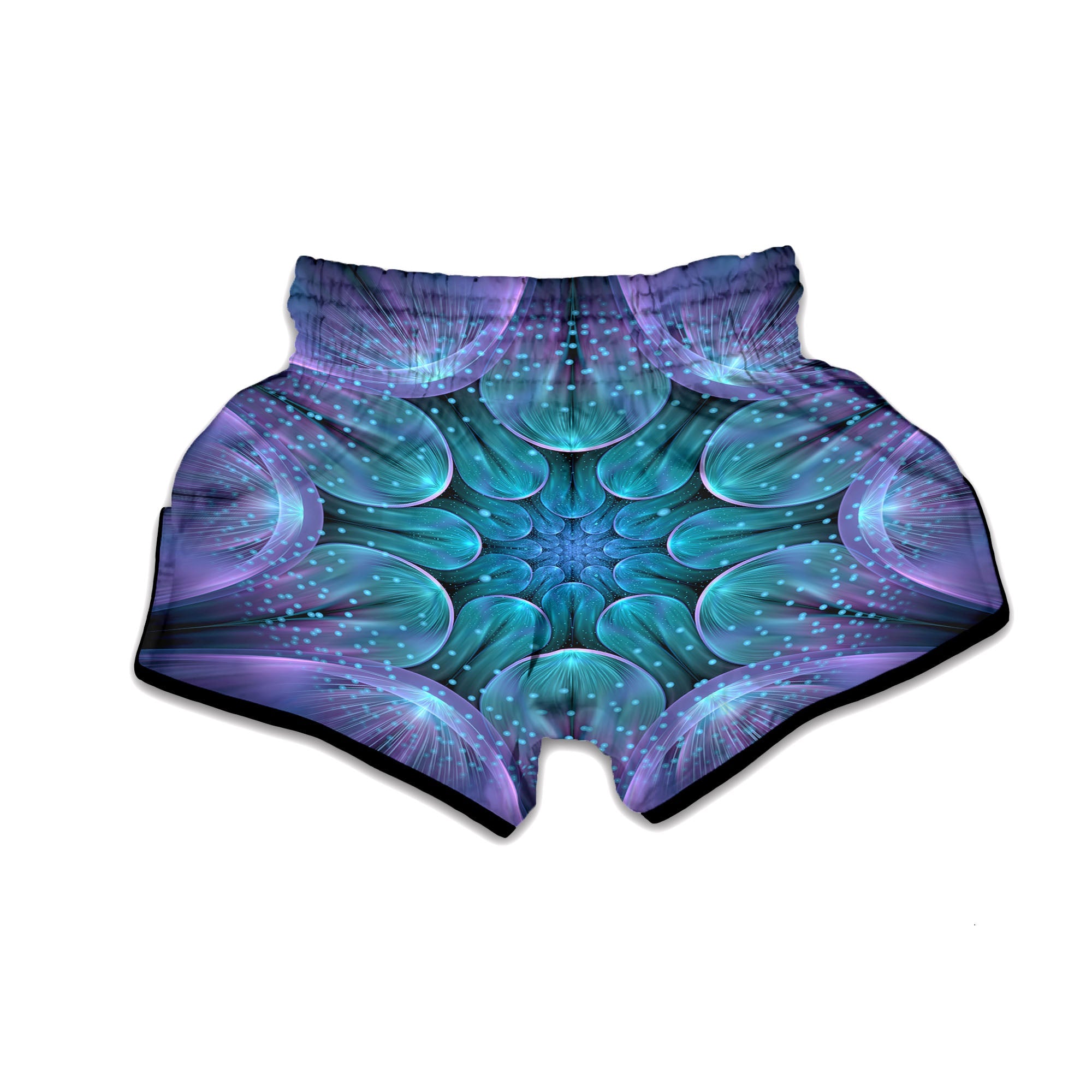 Kaleidoscope Sparkle Print Muay Thai Boxing Shorts-grizzshop