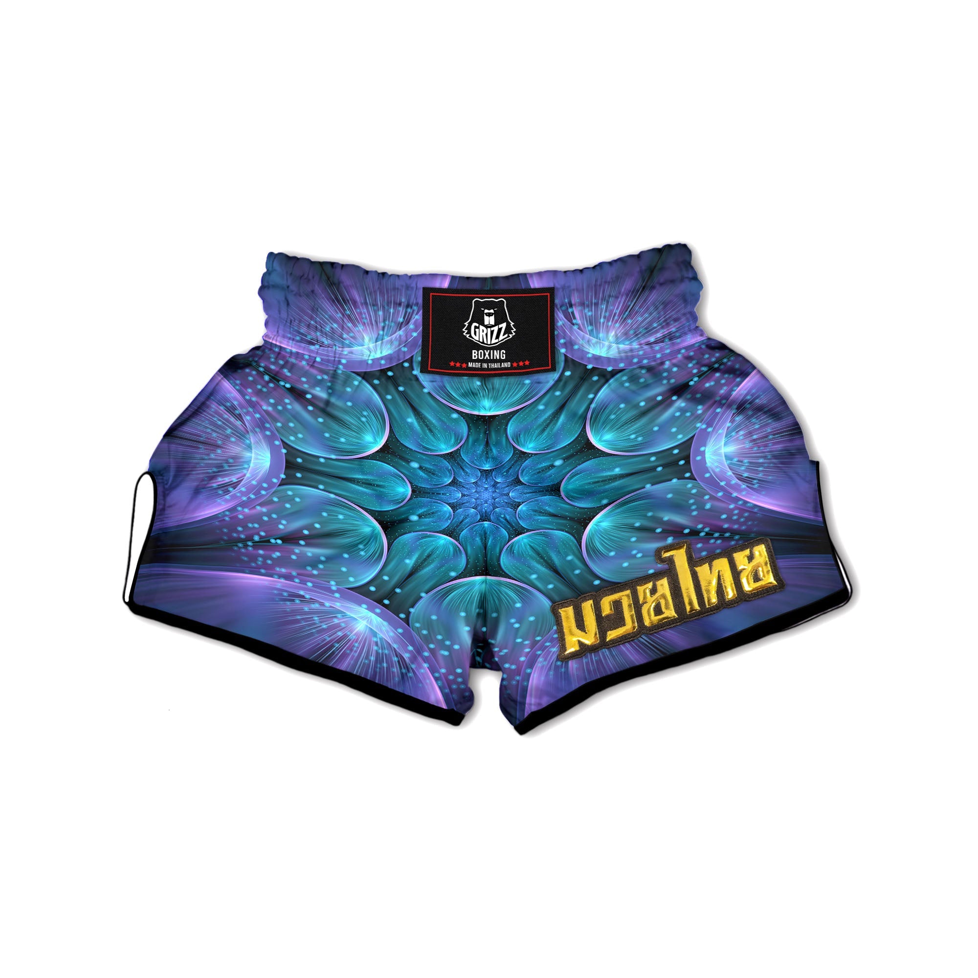 Kaleidoscope Sparkle Print Muay Thai Boxing Shorts-grizzshop