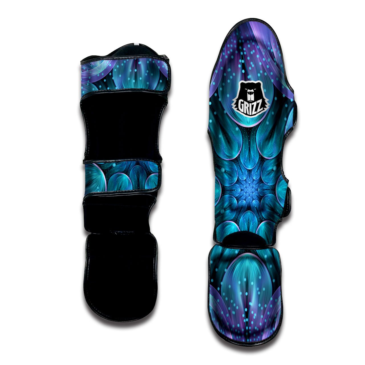Kaleidoscope Sparkle Print Muay Thai Shin Guards-grizzshop