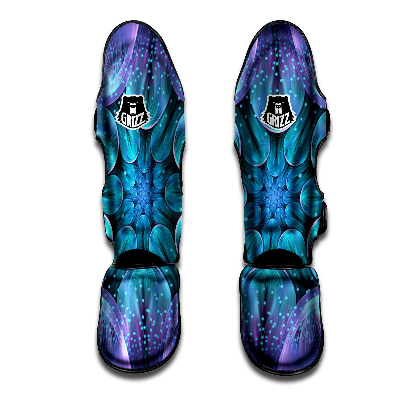 Kaleidoscope Sparkle Print Muay Thai Shin Guards-grizzshop