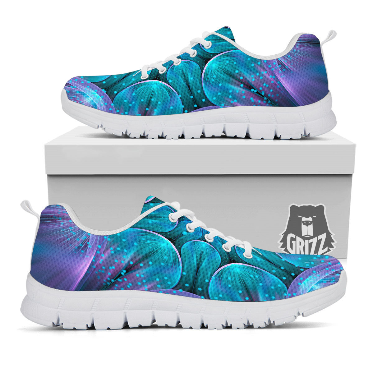 Kaleidoscope Sparkle Print White Sneaker-grizzshop