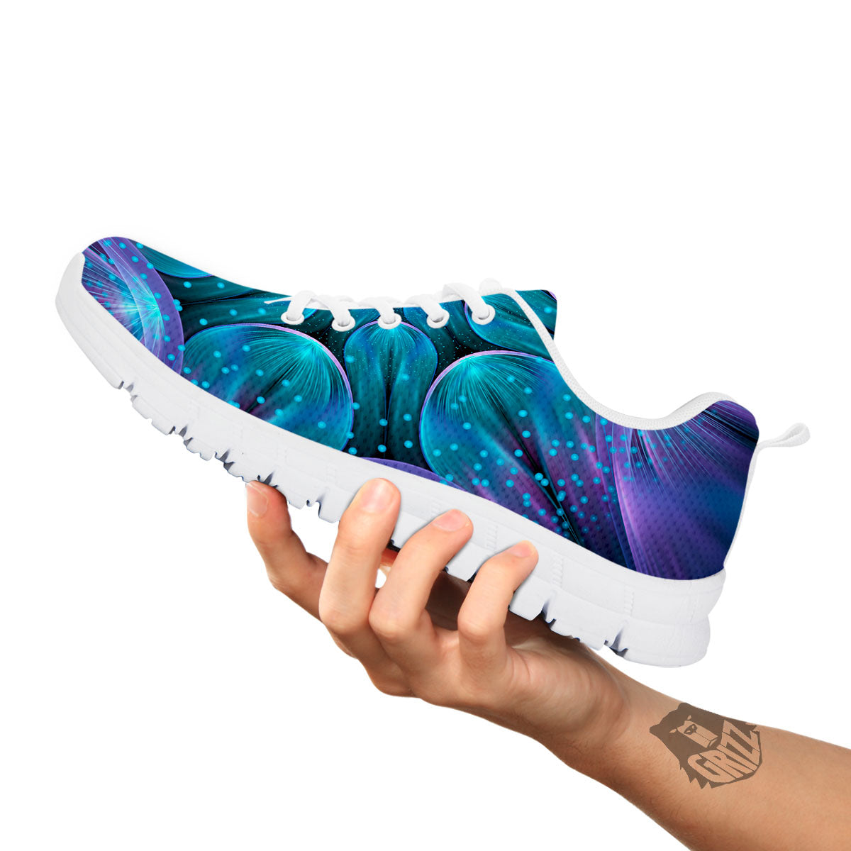 Kaleidoscope Sparkle Print White Sneaker-grizzshop