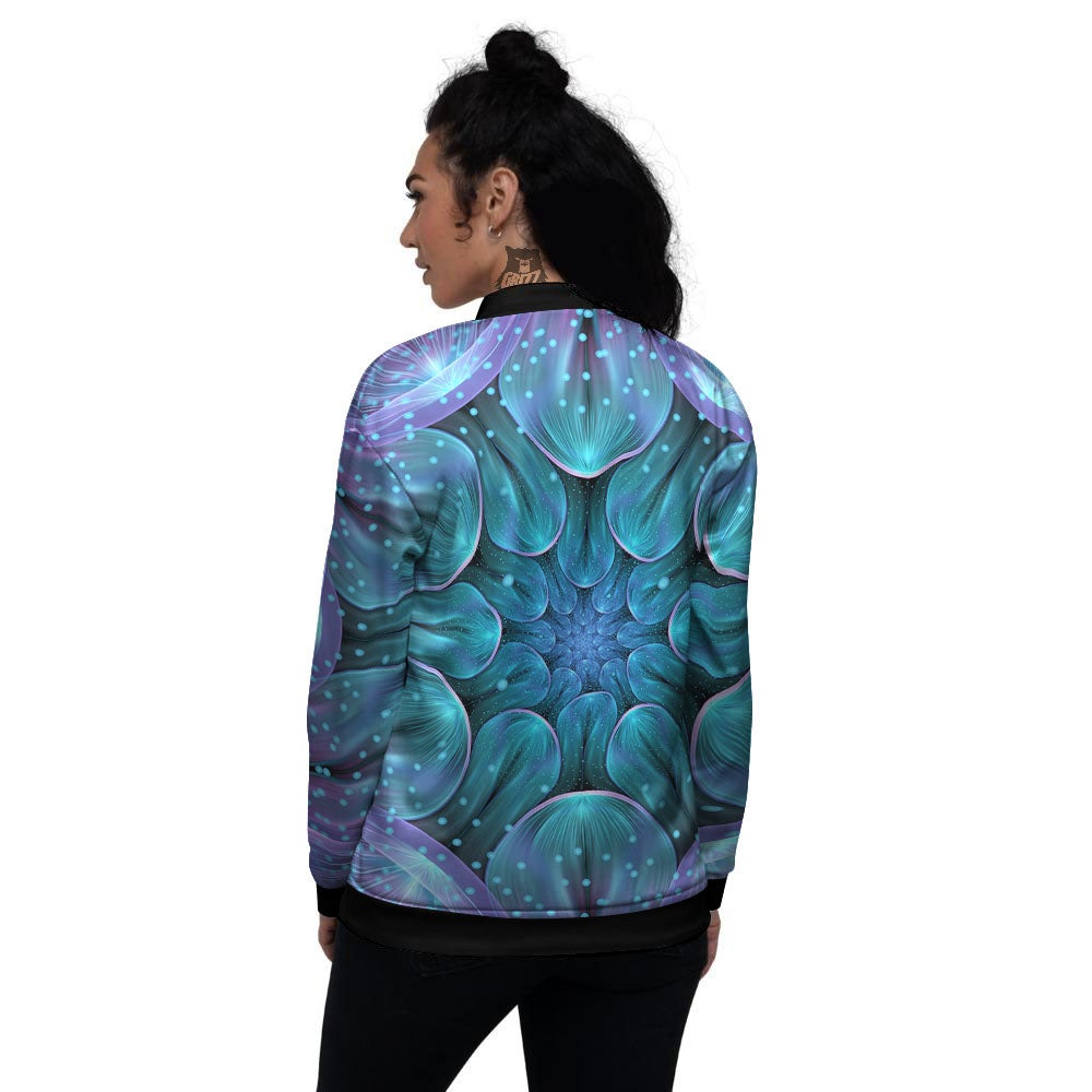 Kaleidoscope Sparkle Print Women's Bomber Jacket-grizzshop