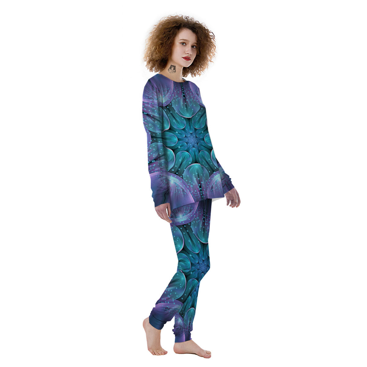 Kaleidoscope Sparkle Print Women's Pajamas-grizzshop