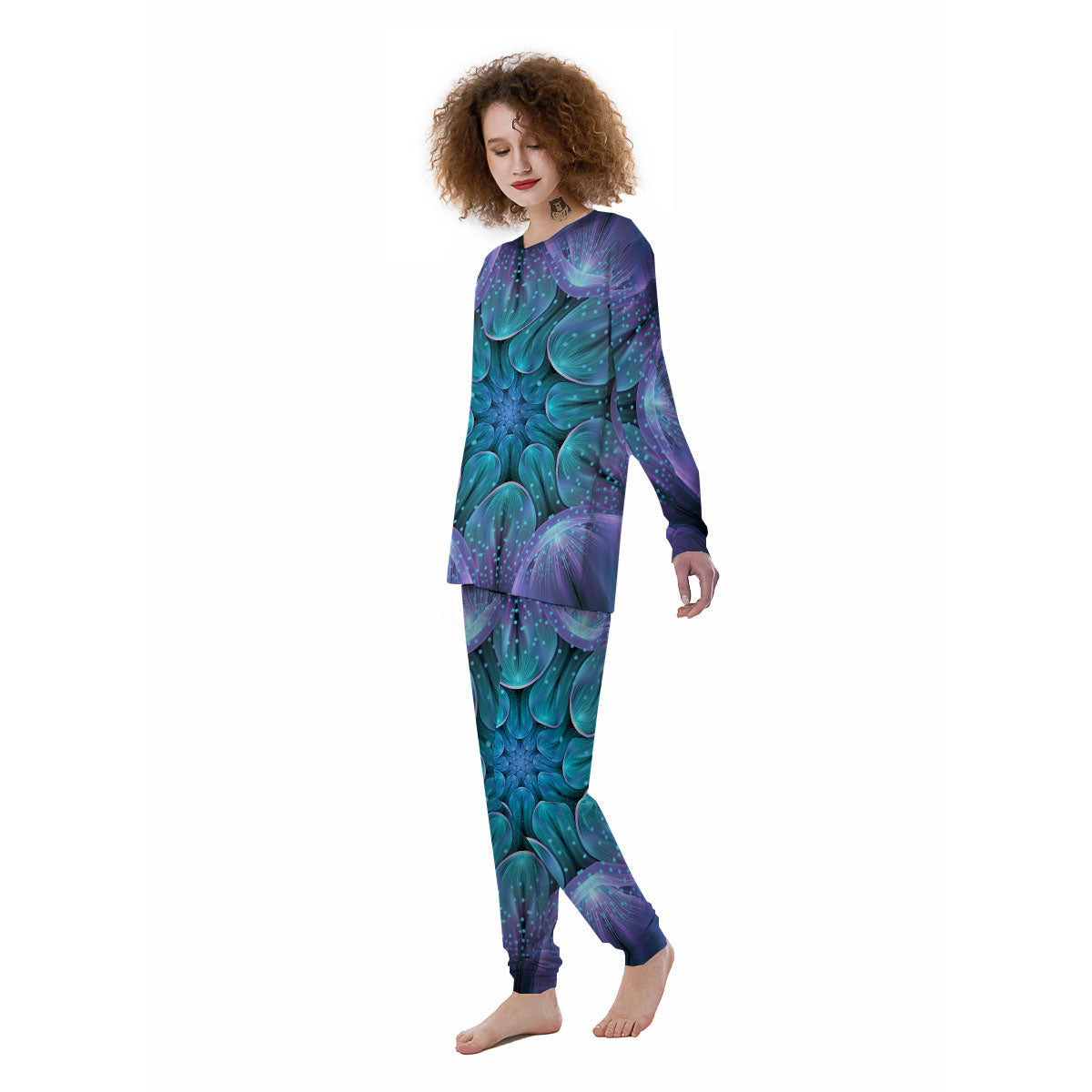 Kaleidoscope Sparkle Print Women's Pajamas-grizzshop