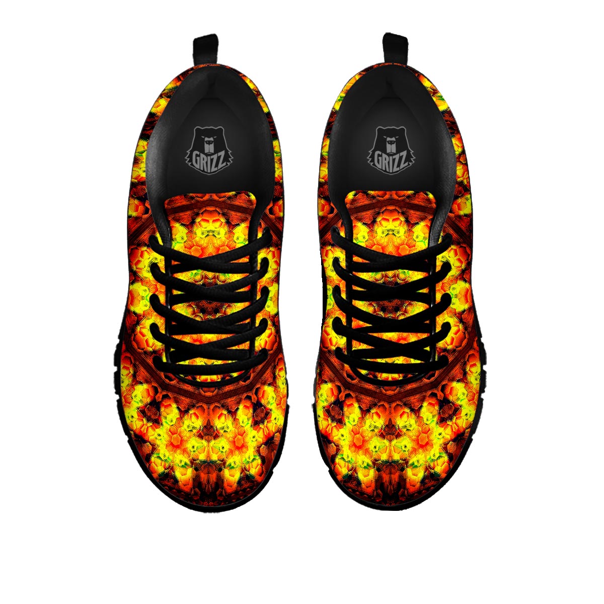 Kaleidoscope Sun Fire Print Black Sneaker-grizzshop