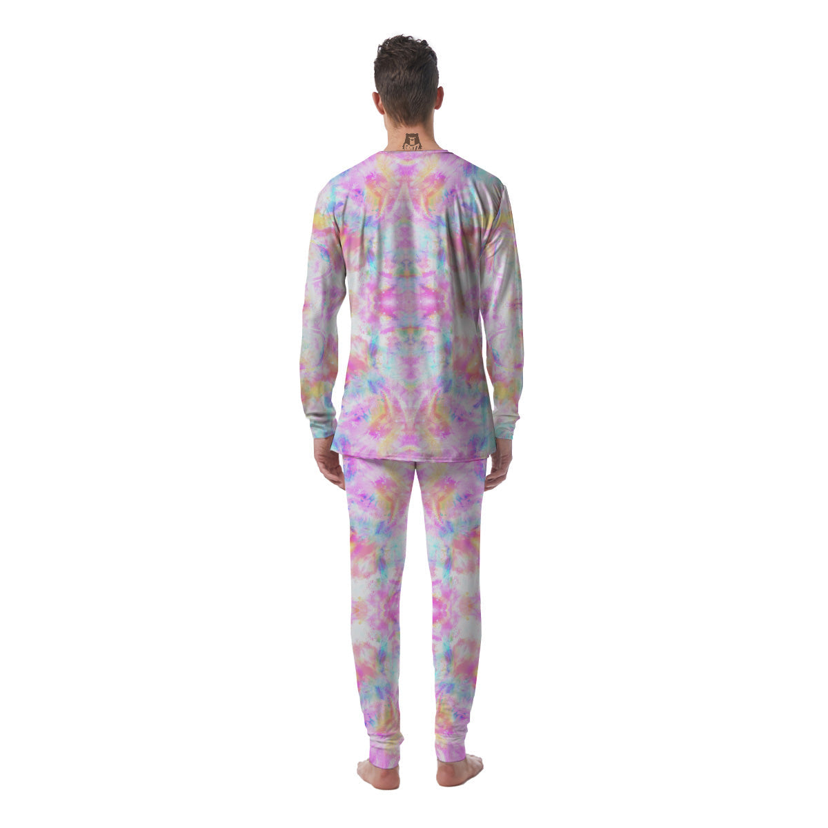 Kaleidoscope Tie Dye Pastel Print Pattern Men's Pajamas-grizzshop