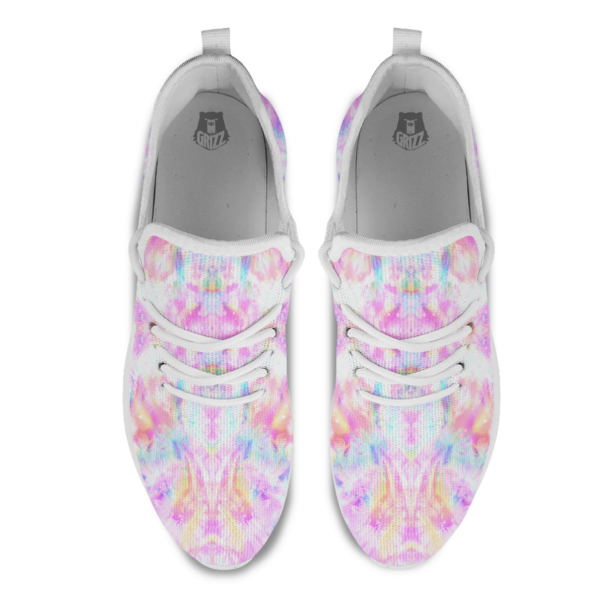 Kaleidoscope Tie Dye Pastel Print Pattern White Athletic Shoes-grizzshop