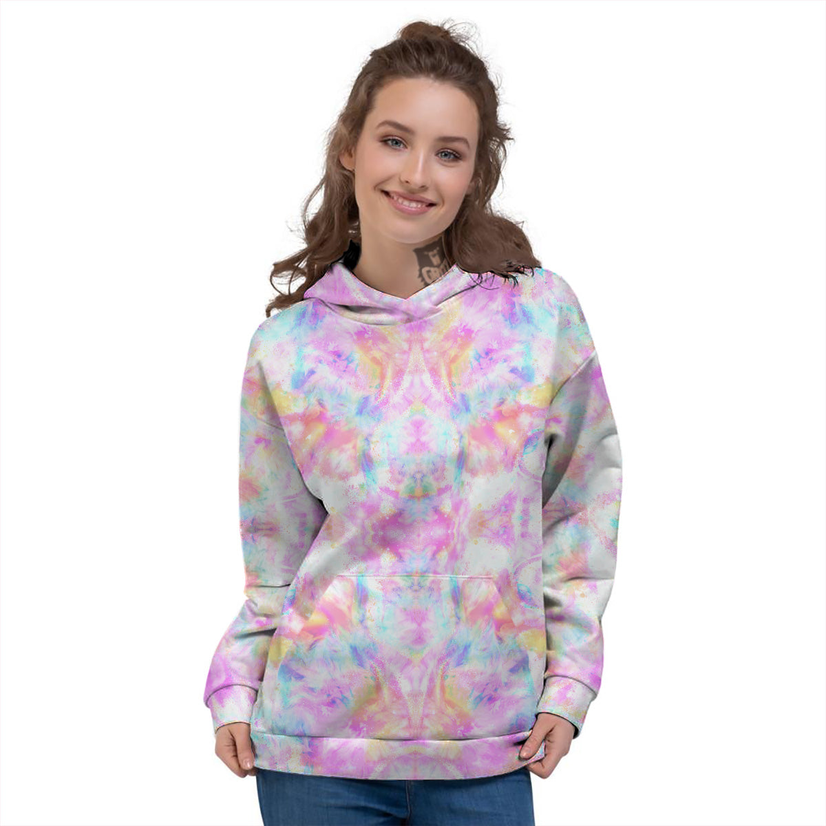 Womens pastel discount tie dye hoodie