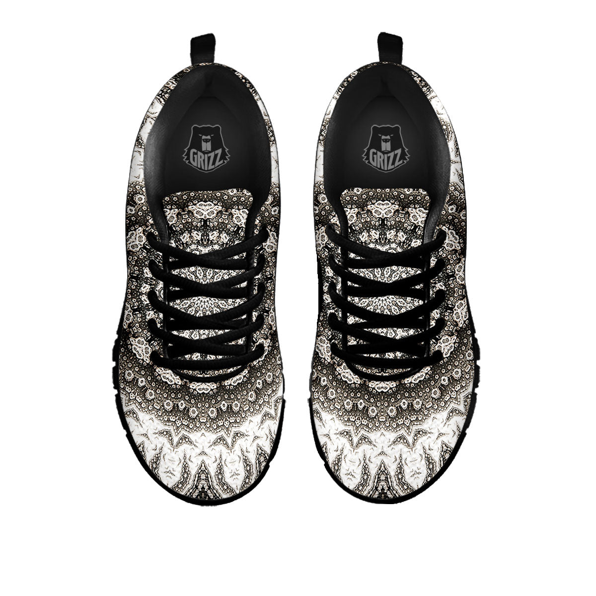 Kaleidoscope White Print Black Sneaker-grizzshop