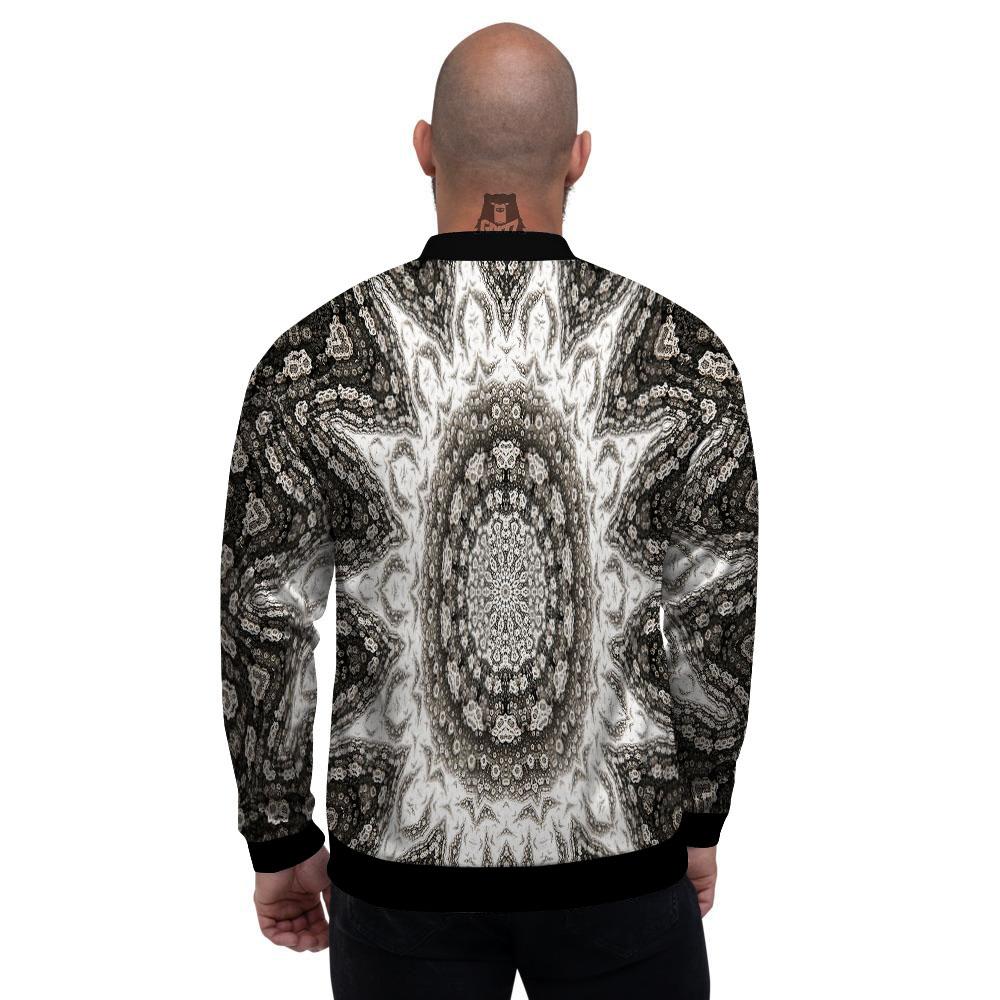 Kaleidoscope White Print Men's Bomber Jacket-grizzshop