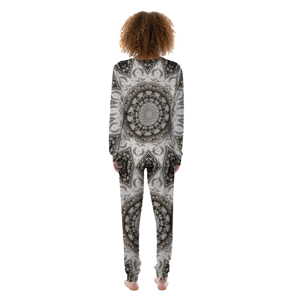 Kaleidoscope White Print Women's Pajamas-grizzshop