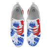 Kanagawa Wave Japanese Print White Athletic Shoes-grizzshop