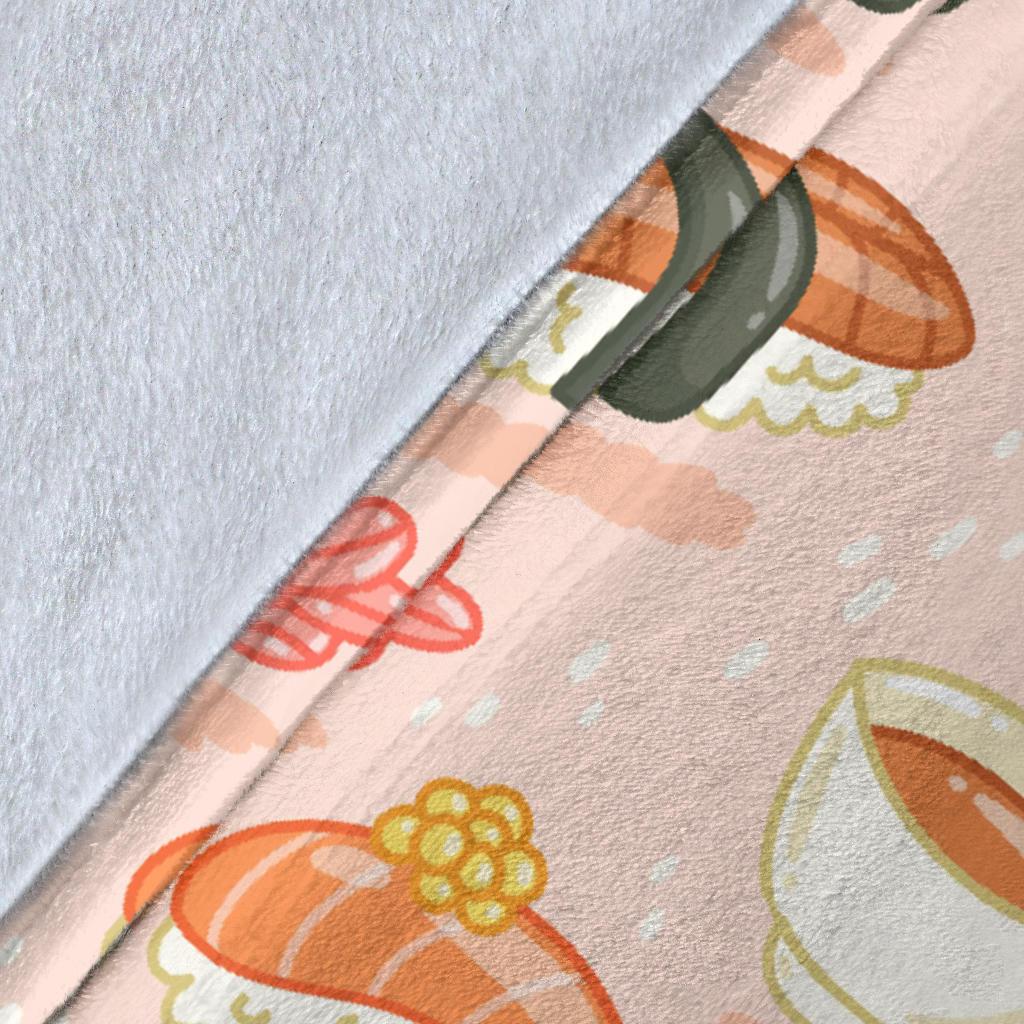 Kawaii Sushi Pattern Print Blanket-grizzshop