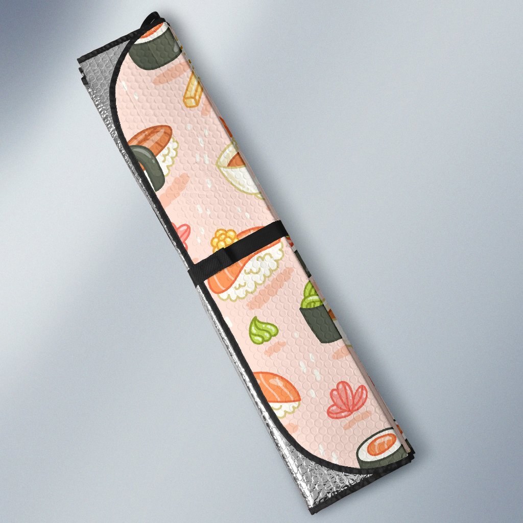 Kawaii Sushi Pattern Print Car Sun Shade-grizzshop