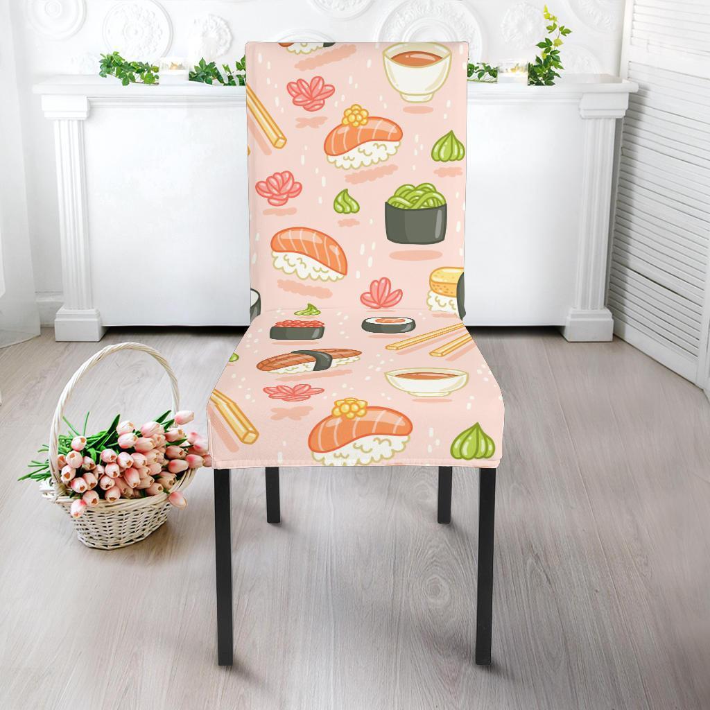 Kawaii Sushi Pattern Print Chair Cover-grizzshop