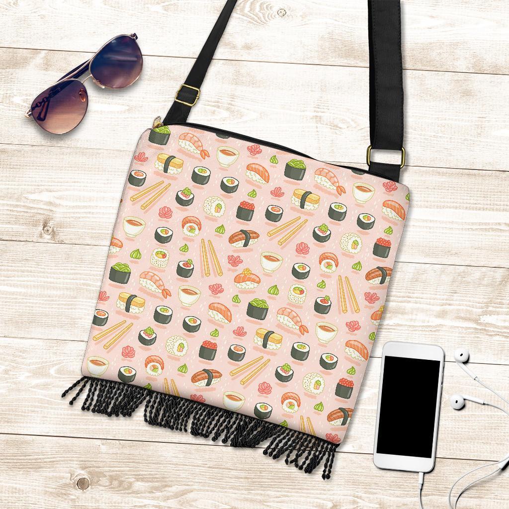 Kawaii Sushi Pattern Print Crossbody Bags-grizzshop