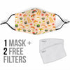 Kawaii Sushi Pattern Print Face Mask-grizzshop