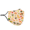 Kawaii Sushi Pattern Print Face Mask-grizzshop