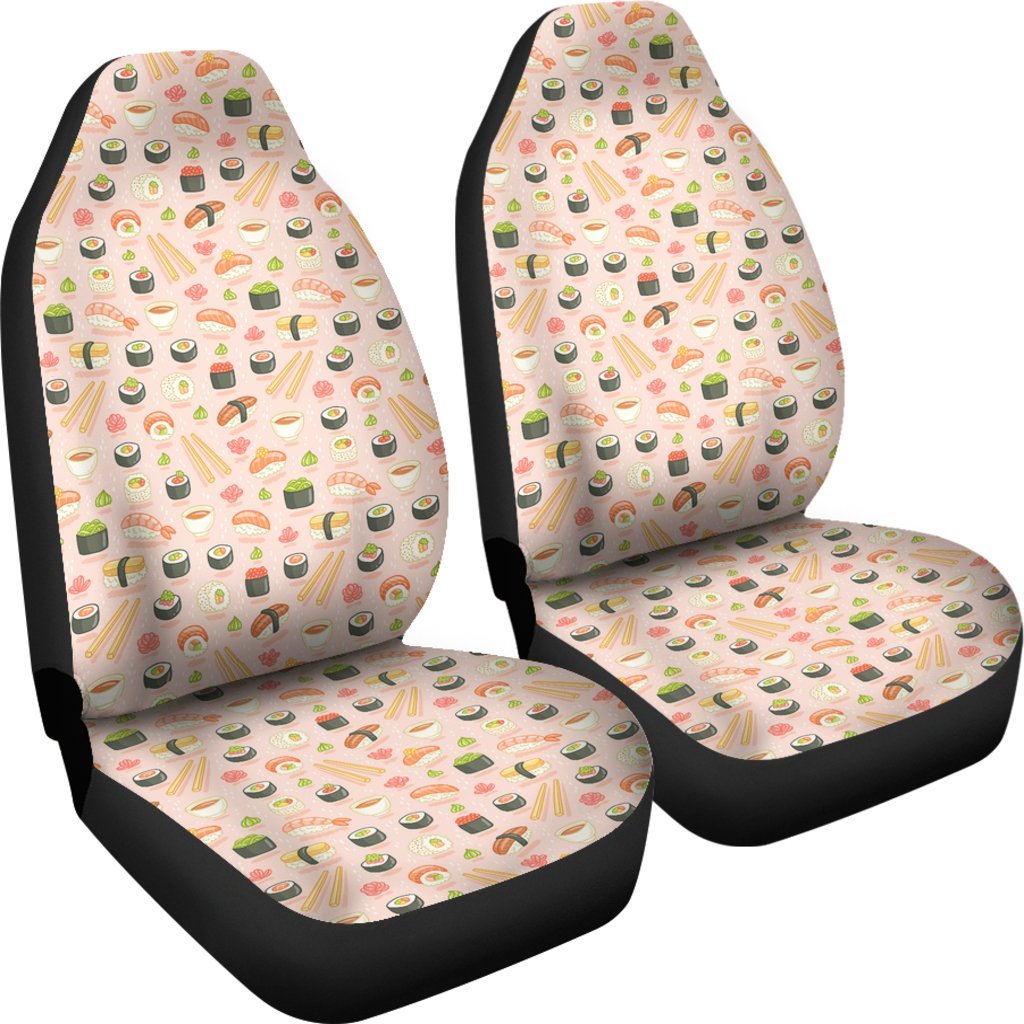 Kawaii Sushi Pattern Print Universal Fit Car Seat Cover-grizzshop