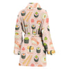 Kawaii Sushi Pattern Print Women Long Robe-grizzshop