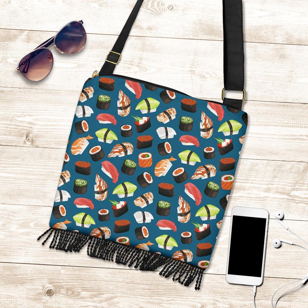 Kawaii Sushi Print Pattern Crossbody Bags-grizzshop