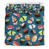 Kawaii Sushi Print Pattern Duvet Cover Bedding Set-grizzshop