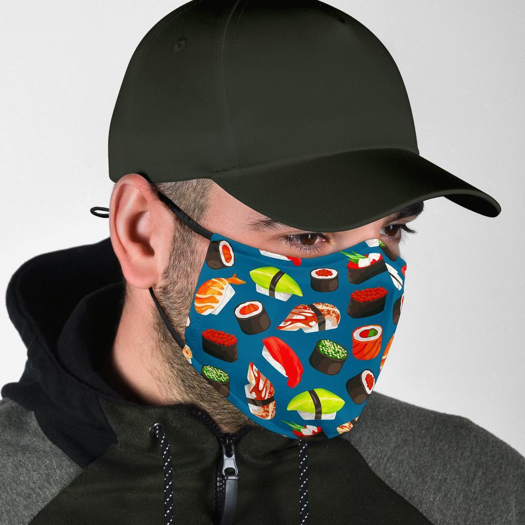 Kawaii Sushi Print Pattern Face Mask-grizzshop