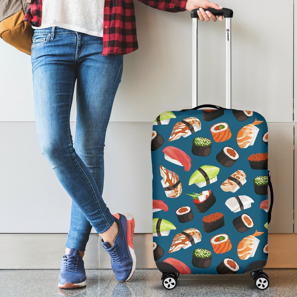 Kawaii Sushi Print Pattern Luggage Cover Protector-grizzshop