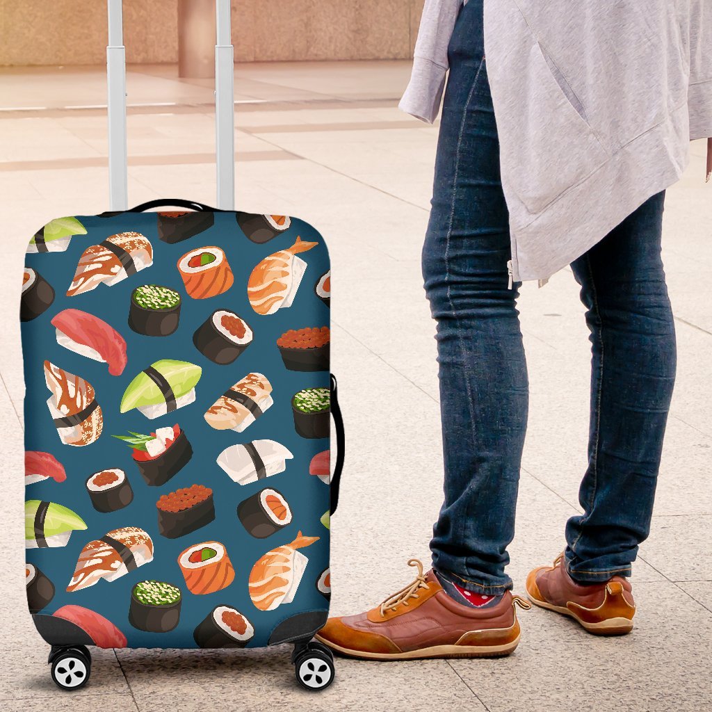 Kawaii Sushi Print Pattern Luggage Cover Protector-grizzshop